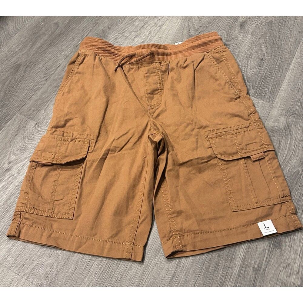Sonoma Cargo Shorts Boys Large 14 16 Pull On Drawstring Brown NWT